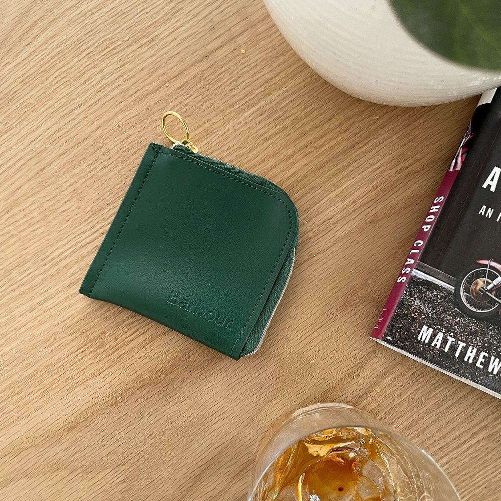 BARBOUR England Water Resistant Pouch Zip Wallet.